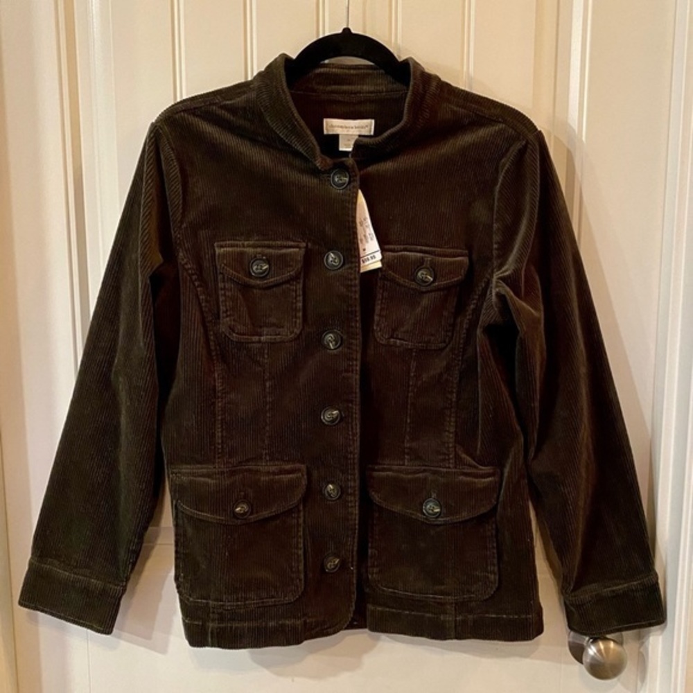 Christopher & Banks‎ NWT women’s green corduroy blazer jacket medium